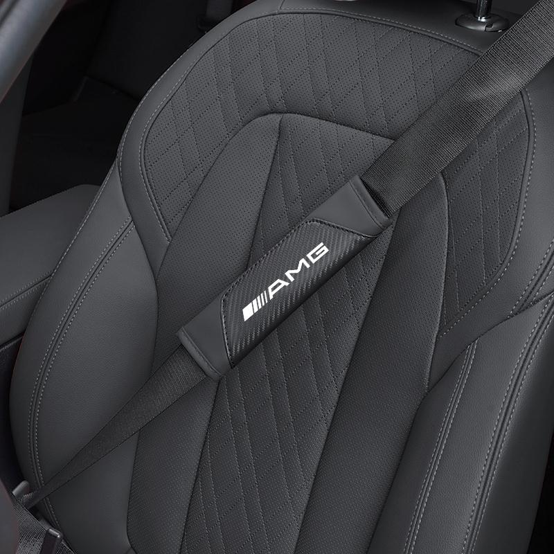 2Pcs Soft and Comfortable Car Seat Belt Cushions Valve cap For Mercedes Benz AMG Smart W205 C300 W203 W206 W108 W124 W126 W140