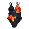 Damen S Floral Print Sexy Rückenfrei Eng Übergröße Badeanzug