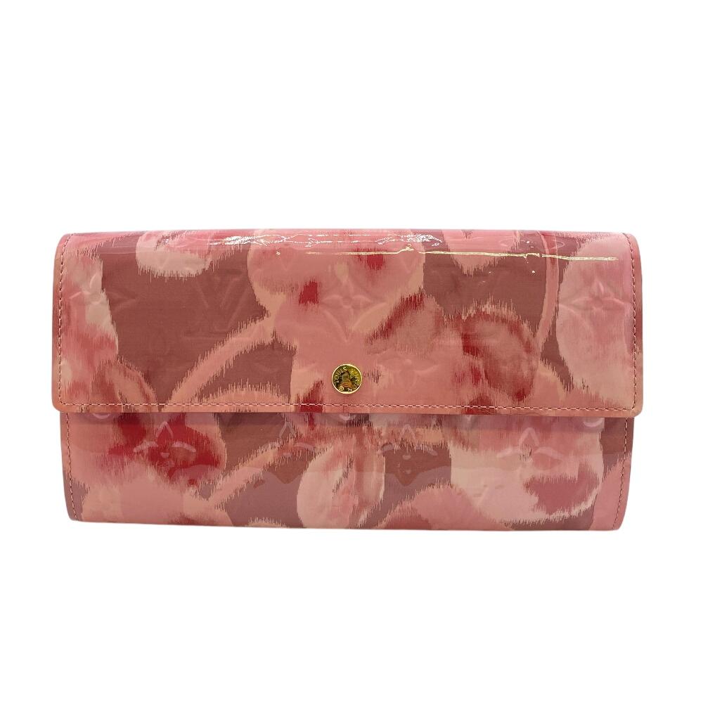 LOUIS VUITTON M90023 Monogram Vernis Ikat leather Portefeuille Sarah Rosevelle Purse pink leather Women Used
