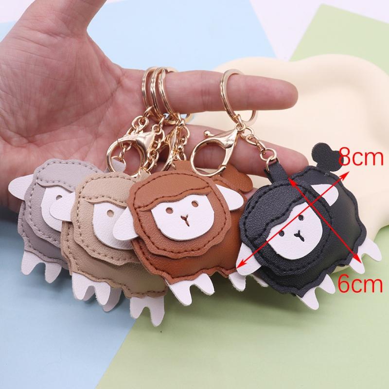 Cute Cartoon White Sheep Keychain Soft Pendant 1Pcs Fashion Key Charm for Women Backpack Daily Accessory