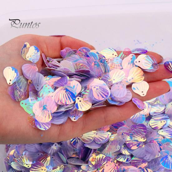 Seashell Sequins Multicolor Decorative Portable Oval Hologram Mermaid Paillette Sequins Daily Use