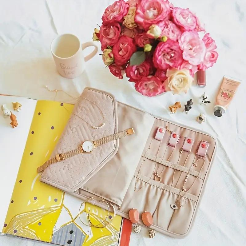 Faltbare Schmuckaufbewahrungstasche, Tragbare Handtasche Halskette Ring Ohrring Schmuckaufbewahrung, Zuhause Reise Schmuckschatulle
