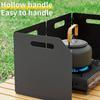 Portable Folding Camping Stove Windshield, 4-Sided Rectangle Metal Wind Protection,with Storage Bag, Outdoor Cookware Wind Guard