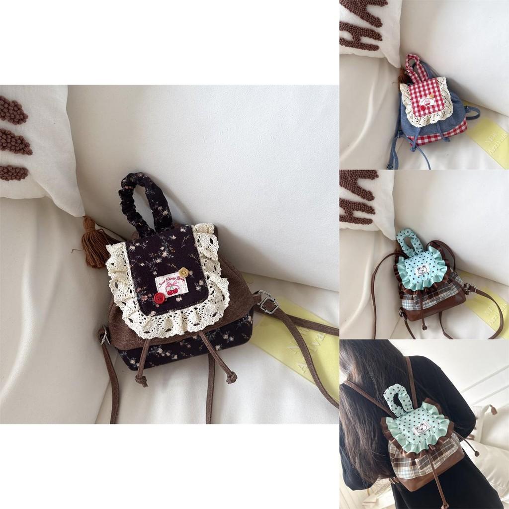 Minimalist City Style Lace Trim Backpack With Breathable Design For Teens