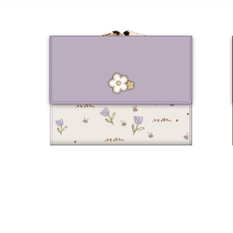 Korean Style 2026 Fresh Print Multi-Functional Short Wallet & Coin Purse