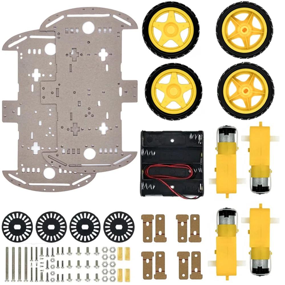 4WD Electronic Smart Car Kit for Arduino R3 Board with Speed Encoder And Battery Box DIY Robot Chassis Kit