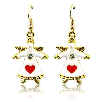 Gold-Plated Rhinestone Christmas Earrings - 2018 European & American Style