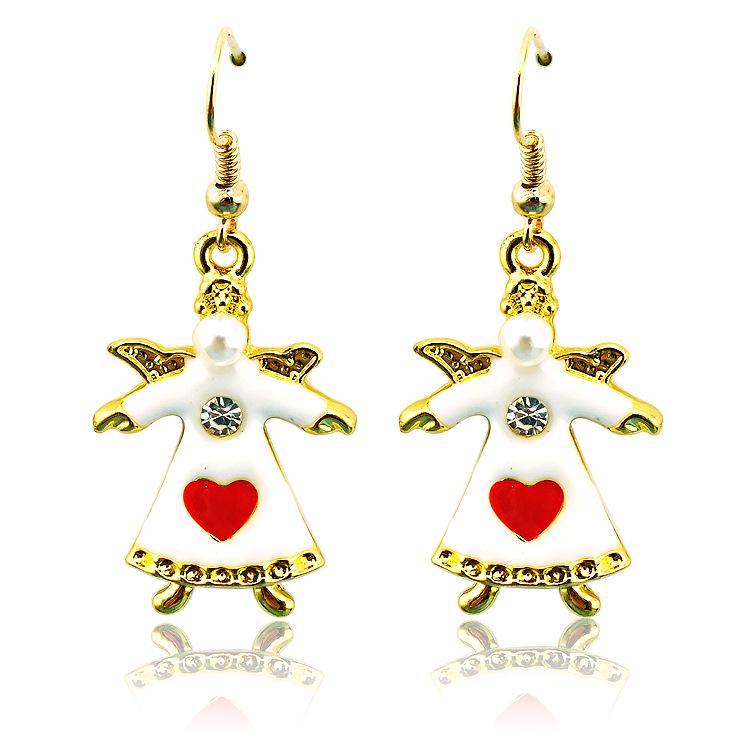 

Gold-Plated Rhinestone Christmas Earrings - 2018 European & American Style European and American