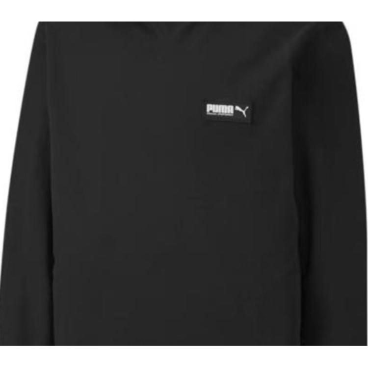 Puma Solid Color Casual Drawstring Hoodie Unisex hoodies Black 582678-01
