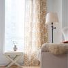 Mustard Damask Printed Curtains - Khaki European Floral Ready-Made Drapes with Tassel Trim | Semi-Sheer Kitchen Valance & Bay Window Light Filtering