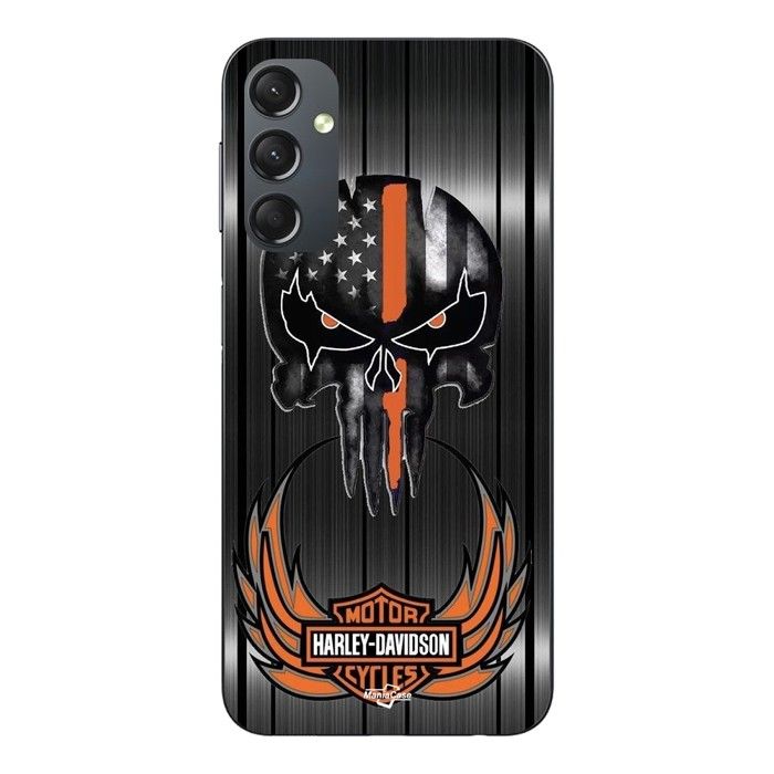 Kryt pro Samsung galaxy A24 Harley Davidson lebka šedé pozadí Maniacase