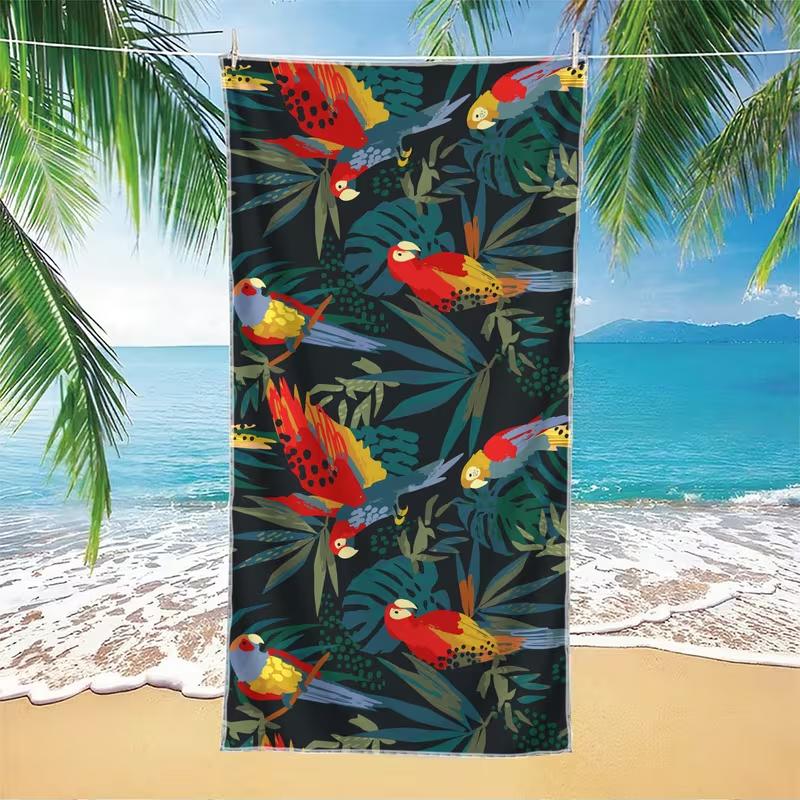 Tropical Palm Leaf Print Beach Towel Quick Dry Oversized Sand Resistant Soft Absorbent Summer Beach Blanket for Summer Beach
