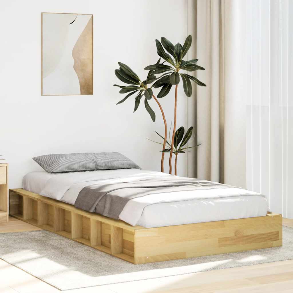 Bettrahmen Ohne Matratze 90X200 Cm Massivholz Eiche