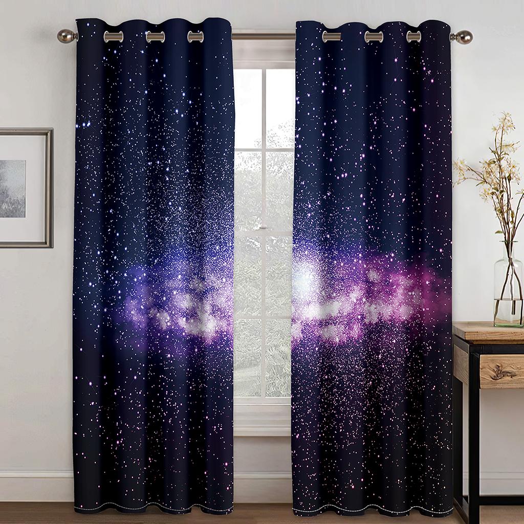 The Beach In the Moonlight Scenery Mediterrane 2 Panels Free Shipping Thin Curtain for Window Drape Living Room Bedroom Decor