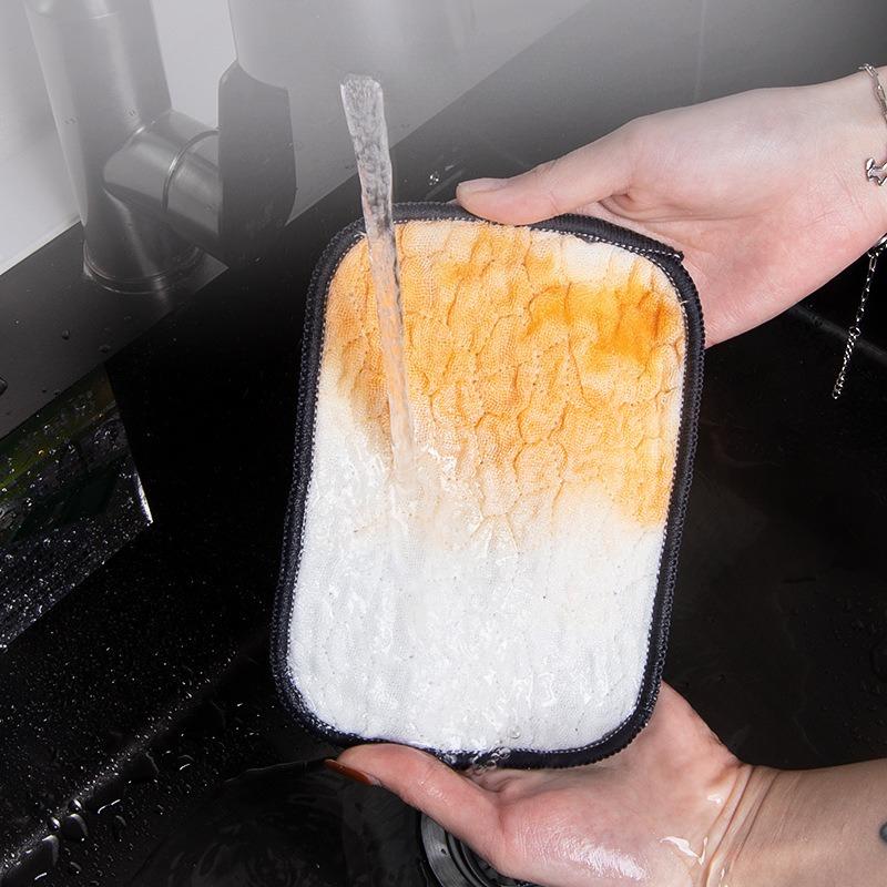 1pcs Wiping Rags Steel Wire Washing Cloth Microfiber Dishcloths Non-Stick Oil Kitchen Cleaning Cloths Double-side Reusable Washcloth