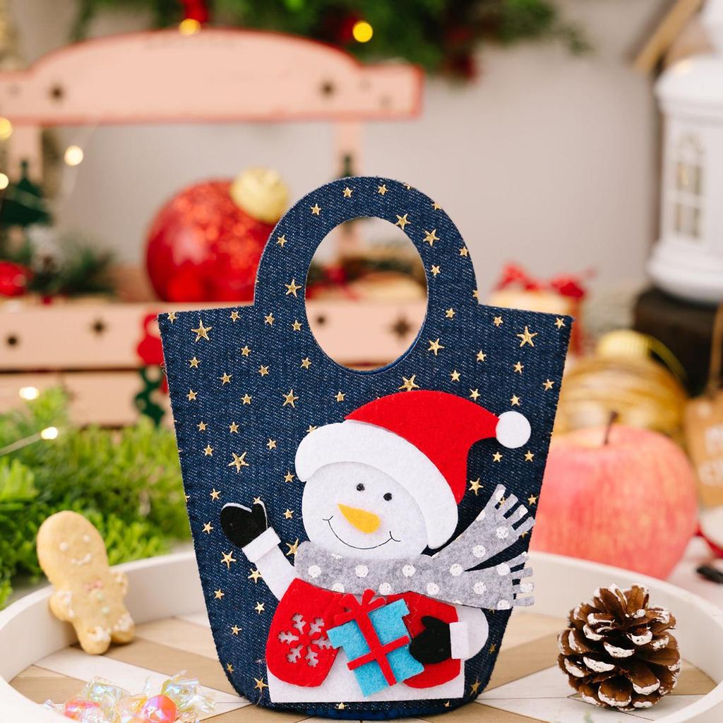 Christmas Bags For Treats 4 Pieces Santa Claus Christmas Candy Bags Handbag Cute For Prizes Cake Beer Bottles Chocolates