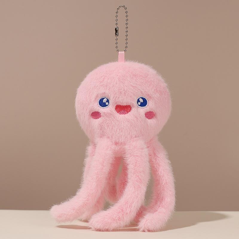 15cm Cute Soft Plush Small Octopus Pendant Keychain Cartoon Simulation Octopus Plush Stuffed Doll Backpack Decor Keychain