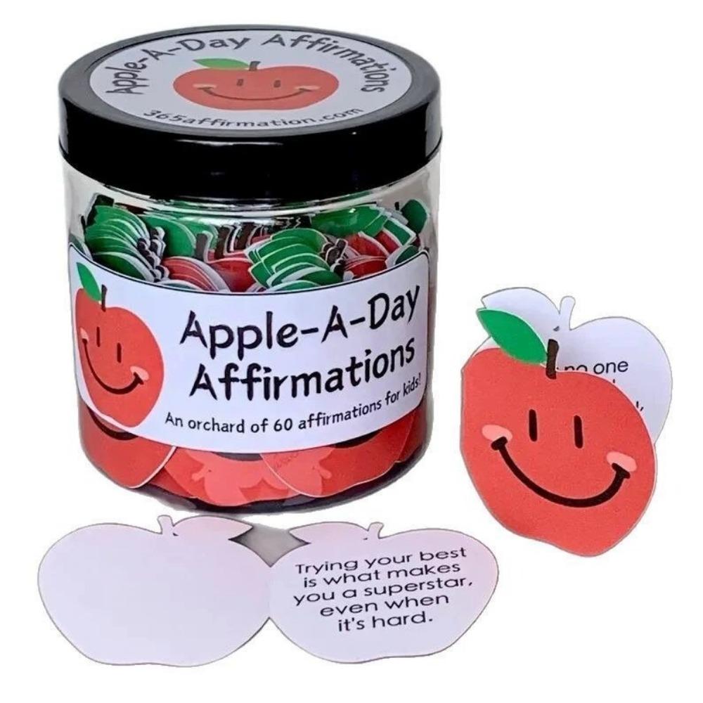 

Карточки с позитивными солеными огурцами для эмоциональной поддержки. Мини-банка с карточками с позитивными обертываниями, 30/60 уникальных позитивных сообщений, декоративная банка для подарка от давления 30pcs,apple of cards