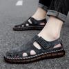 FashionGenuine Leather Men Sandals Big Size Summer Shoes Outdoor Casual Sandals Cowhide Beach Shoes Two Uses Men's Sandals Slippers