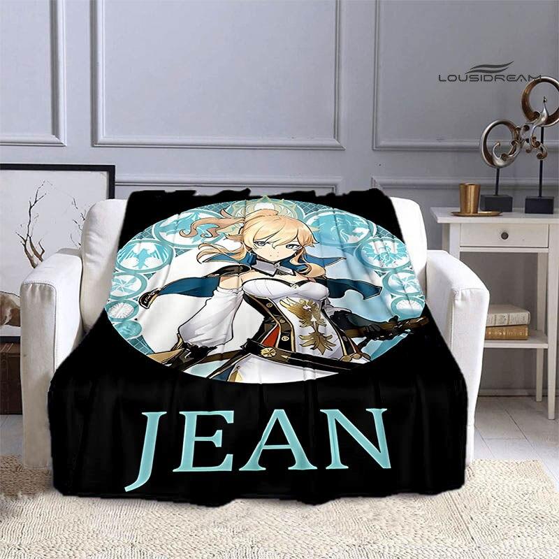 Deka Genshin s kresleným potiskem flanelová měkká a pohodlná deka rozkládací pohovka, kterou musíte mít jako dárek k narozeninám