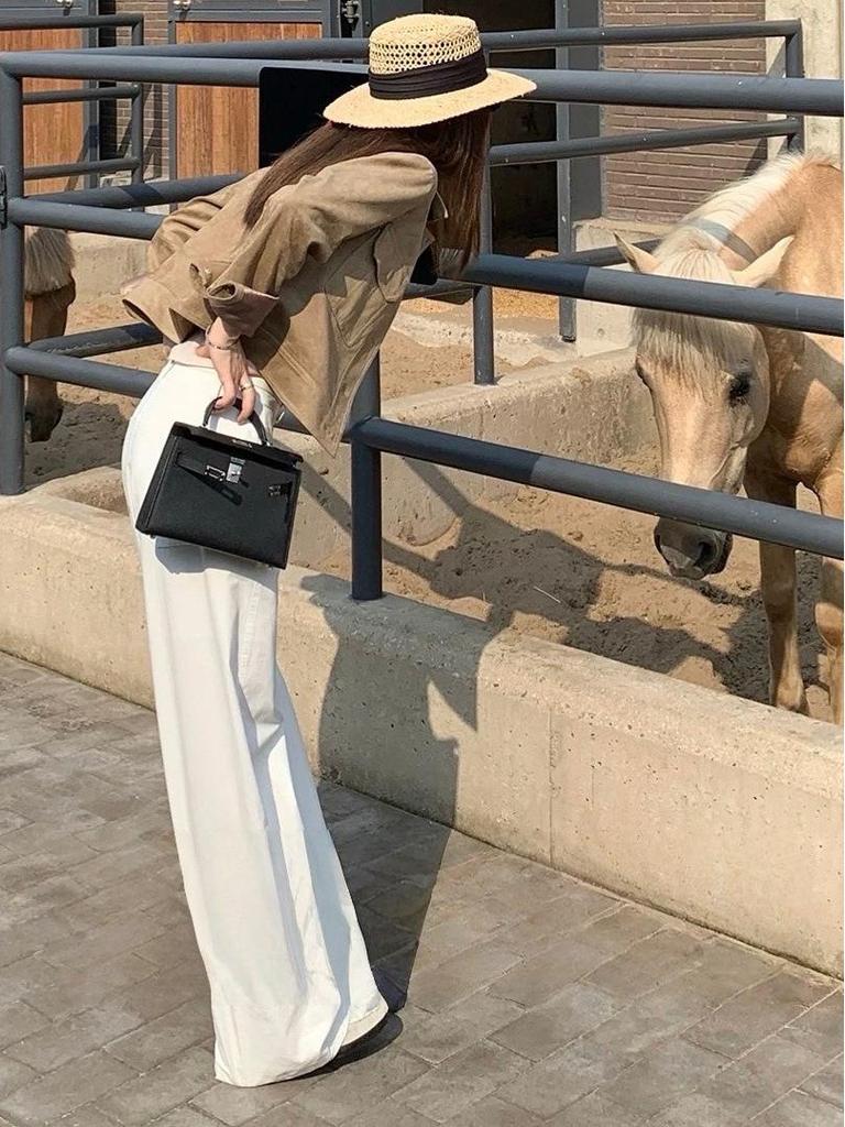 London Old Dream Vintage Khaki Wildleder Damen Herbst Arbeitsjacke, Kurz & Vielseitig