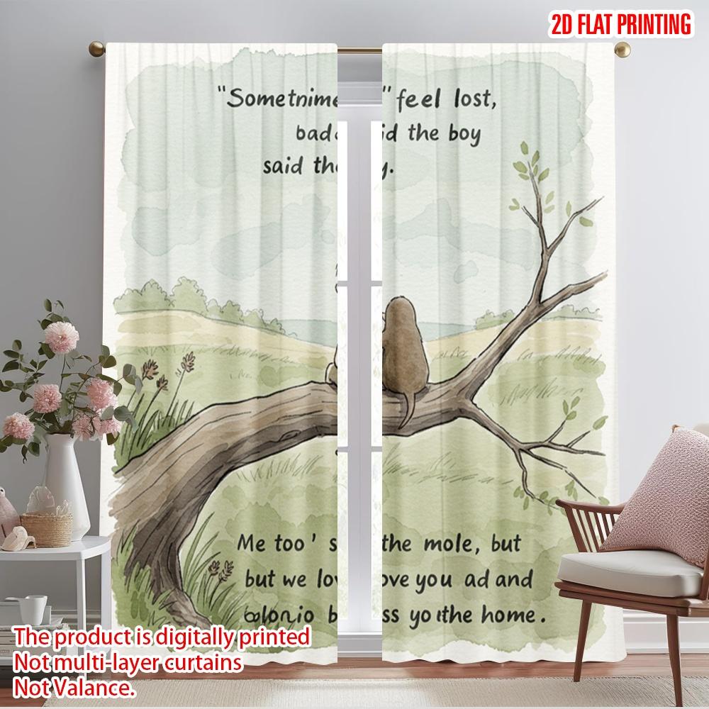 

2pcs 2D flat printing Drapes Mole Love Home Fabric Without Electricity Birthday Party Use for Photo Booths Birthdays Weddings 52.50×116.00 CM 2pcs