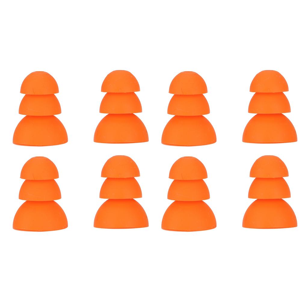 8pcs Silicone Eartips Noise Reduction Replacement Earplugs for Se846 Se535 Se215 and Inner Hole 2.0‑3.5mm Earbud Orange