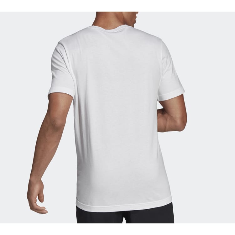 Adidas T Shirts Men's White Crew Neck Moderate Straight Fit DV3050