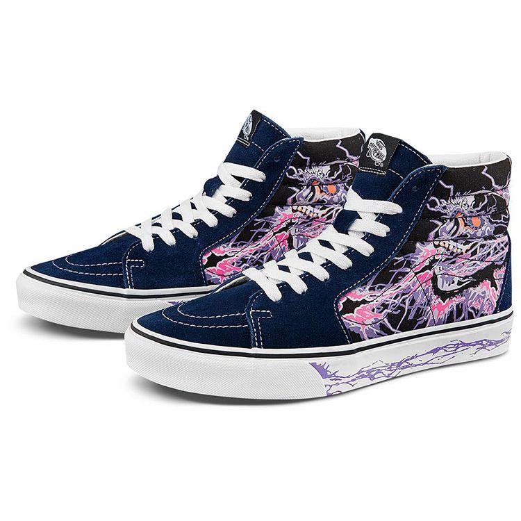Vans Sk8 Skull Print Casual High-Top Skate Shoes Unisex Sneakers Black Purple VN0A5KRH96C
