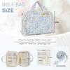 Quilted Bible Cover Case for Women Large with Pen Stickers Bible Study Supplies Protective Dust-proof Bible Cover Bag