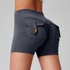 Pantaloncini da Yoga da Donna Asciugatura Rapida Peach Butt con Tasche Cargo