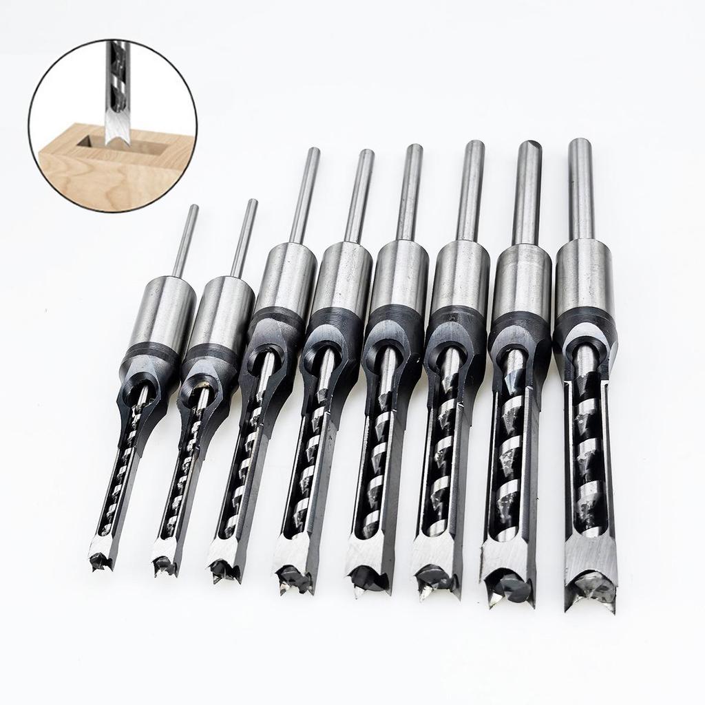 Woodworking Square Hole Mortise Drill Bit and Chisel Tool