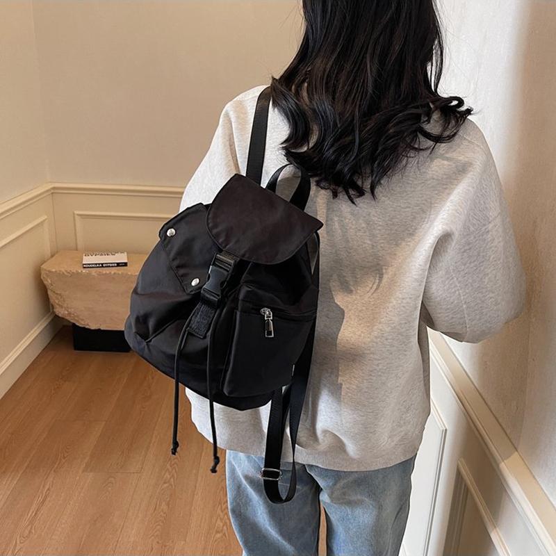 Women's Lightweight Nylon Candy Color Backpack Fashion Large Capacity Summer Travel Shoulder Bag Student Schoolbag For Outdoor Daily Use CLE