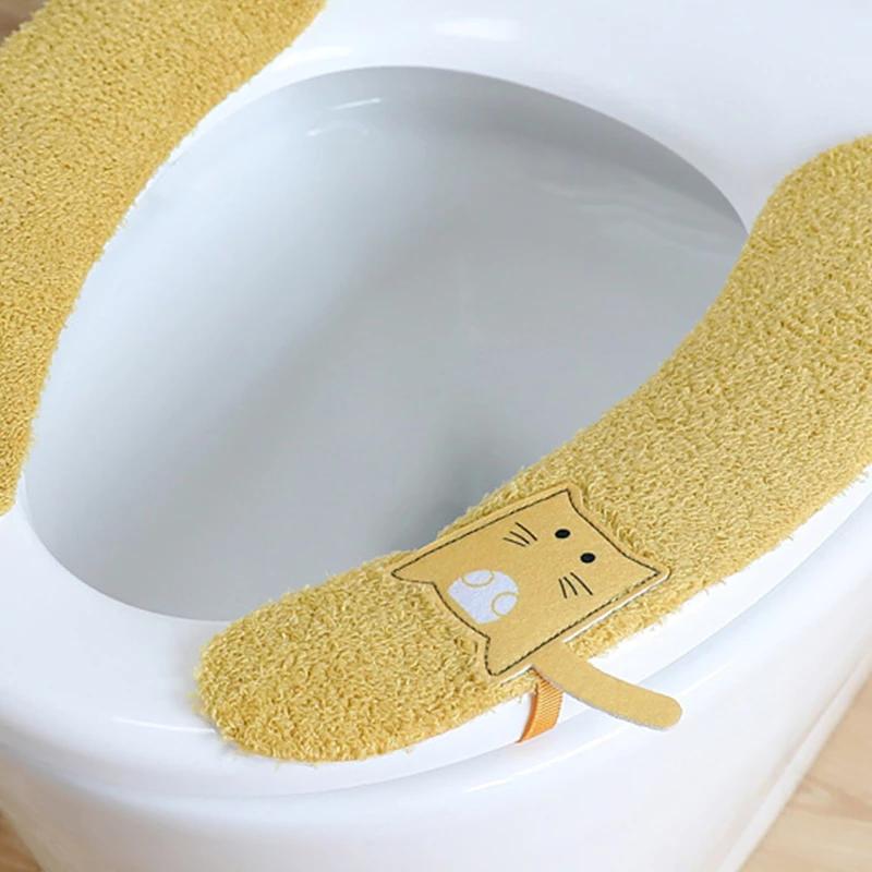 Bathroom Toilet Seat Cover Toilet Seat Cushion Waterproof and Washable Toilet Cover Paste Ring Toilet Lid Cover Accessories