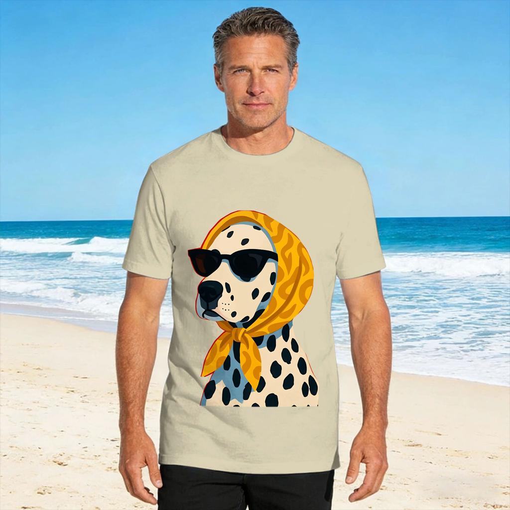 Retro Unisexs Dalmatian Print Tshirt Male Classic Tshirts Summer O Neck Harajuku Tees Printed Big Size Clothes