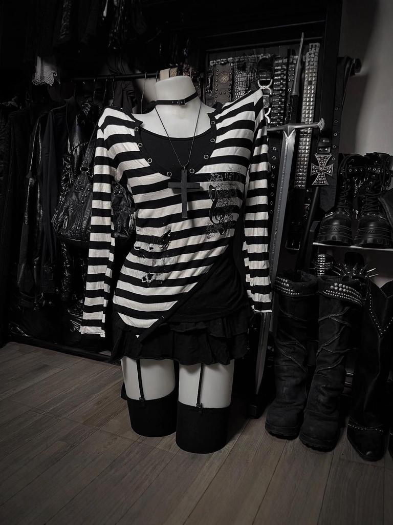 Vintage Y2K Retro Print Slim Fit Round Neck Long Sleeve T-Shirt for Women - Autumn/Winter Fashion