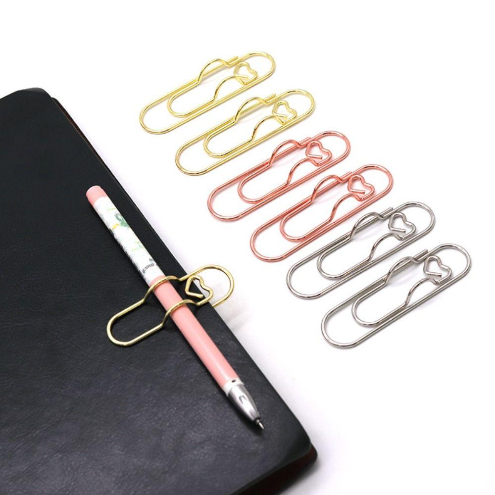 10pcs Colorful Paper Clips Paper Fix Clips Bookmarks Multi-functional Pen Holder  Notebook