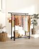 Sakugi Slim and Stylish Metal Clothes Rack with Double Casters for Closet Organization and Clothing 98cm X 42cm X 150cm Black Poles, & Shelves,