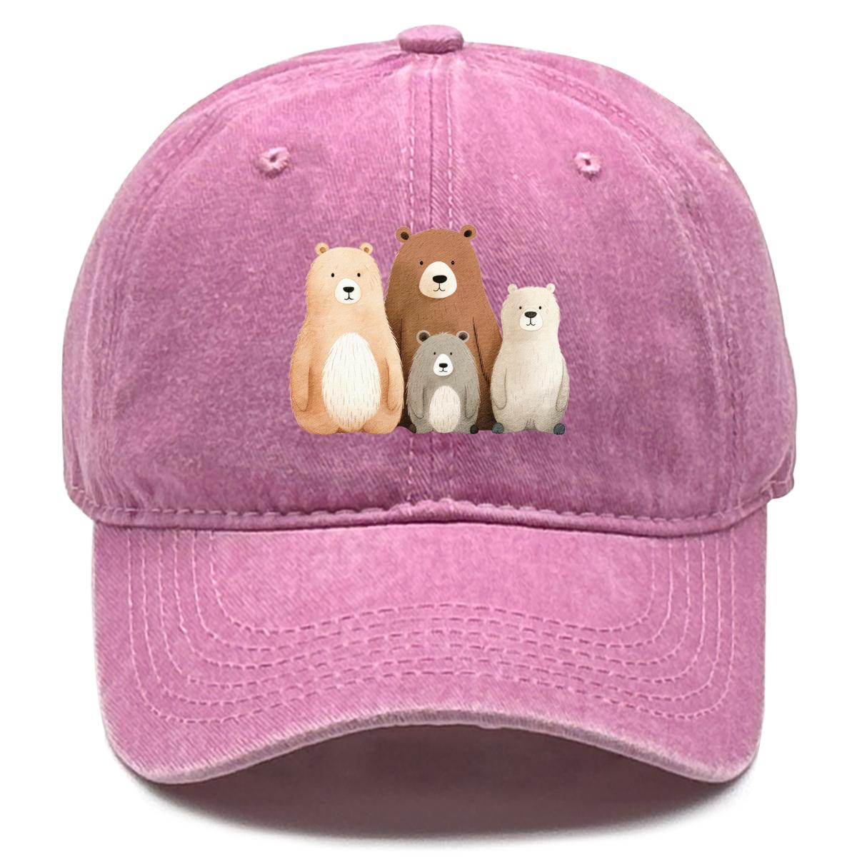 

Мультяшная бейсболка с принтом медведей, спортивная шляпа с животным, удобная, солнцезащитная, повседневная, регулируемая as the picture розовый