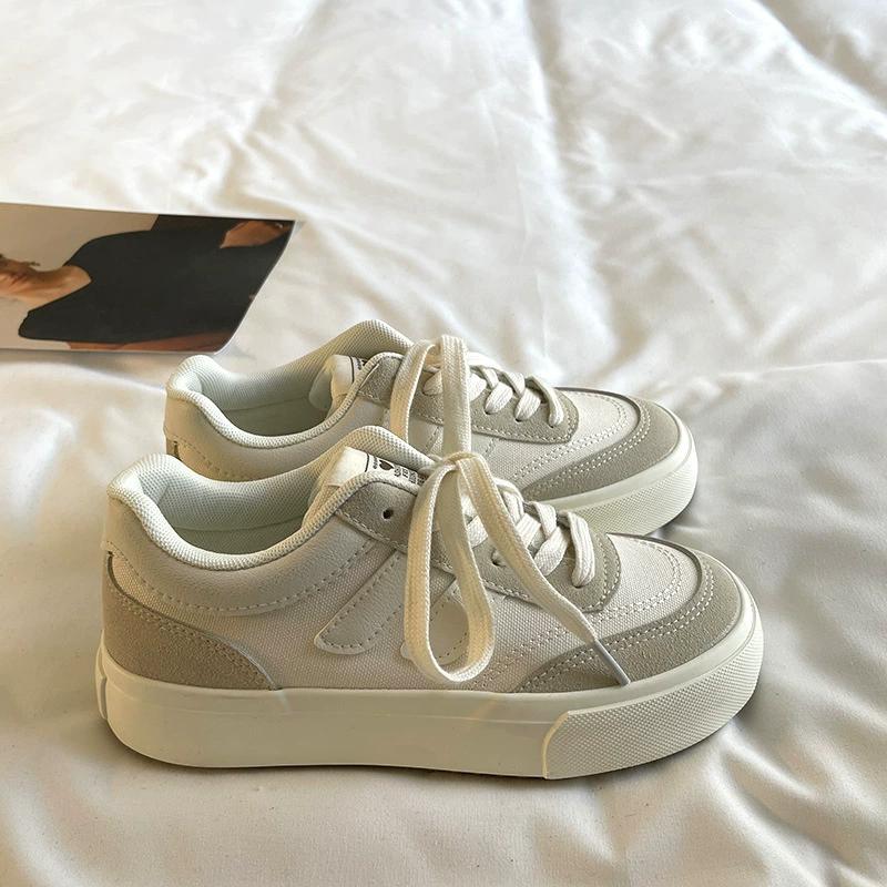 Thick-soled Canvas Shoes for Women Spring and Autumn Niche Original Retro All-match Sneakers Hong Kong Style