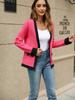 French high-end small fragrant style jacket autumn casual contrasting color V-neck knitted cardigan