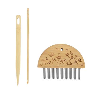 Pettine per Telaio da Tessitura Professionale in Legno Pettine per Telaio Ago a Cruna Grande 4 mm Set di Uncinetti per Fare