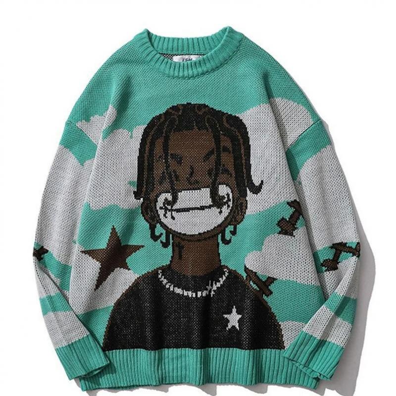 Women's Loose Pullover Sweater 2023 Fashion Design Casual Round Neck Knitted Sweater Coat Autumn Wear Inner Long Sleeve Top Y2k