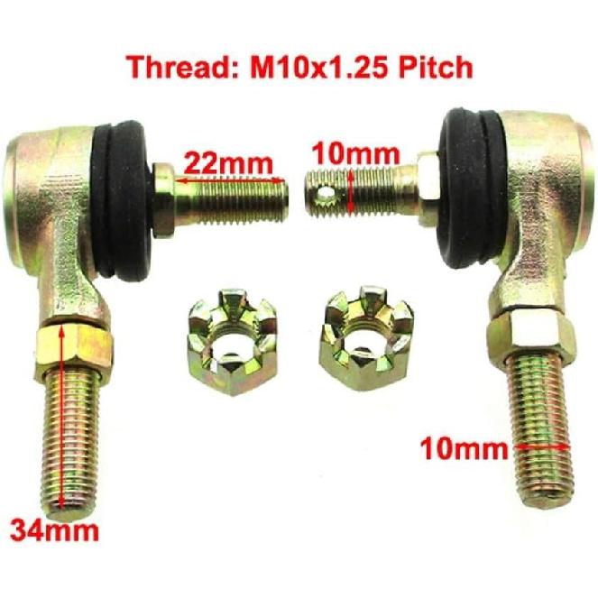 M10 x 1.25 Tie Rod Ends Ball Joiners Left & Right Hammerhead Trailmaster 150 150cc 150XRX 150XRS Go Kart 6.000.062 Taotao ATV 110cc 125cc 150cc 250cc