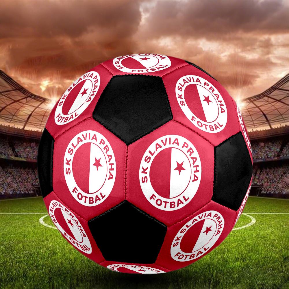 SK Prague Slavia Indoor Soccer Ball Colorful Machine Stitched PVC Size 5 Team Training Competition Ready Durable High-Bounce Cool Sports Gift