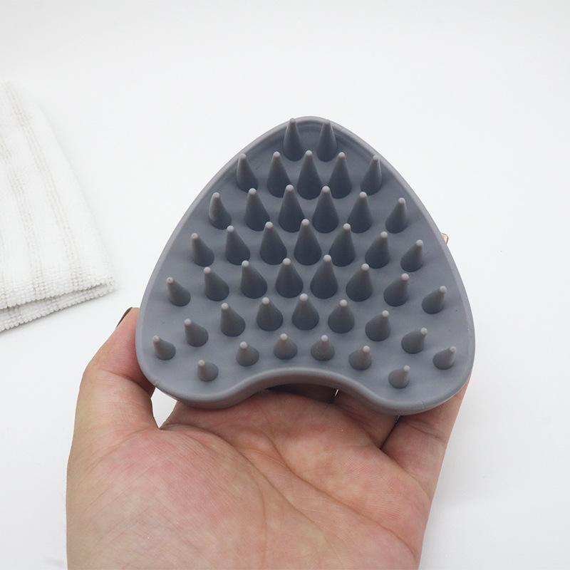 3-In-1 Heart-Shaped Silicone Scalp Head Massager Soft Comb Wet Dry Hair Root Care Makeup Brush Cleaning Shampoo Shower Tool