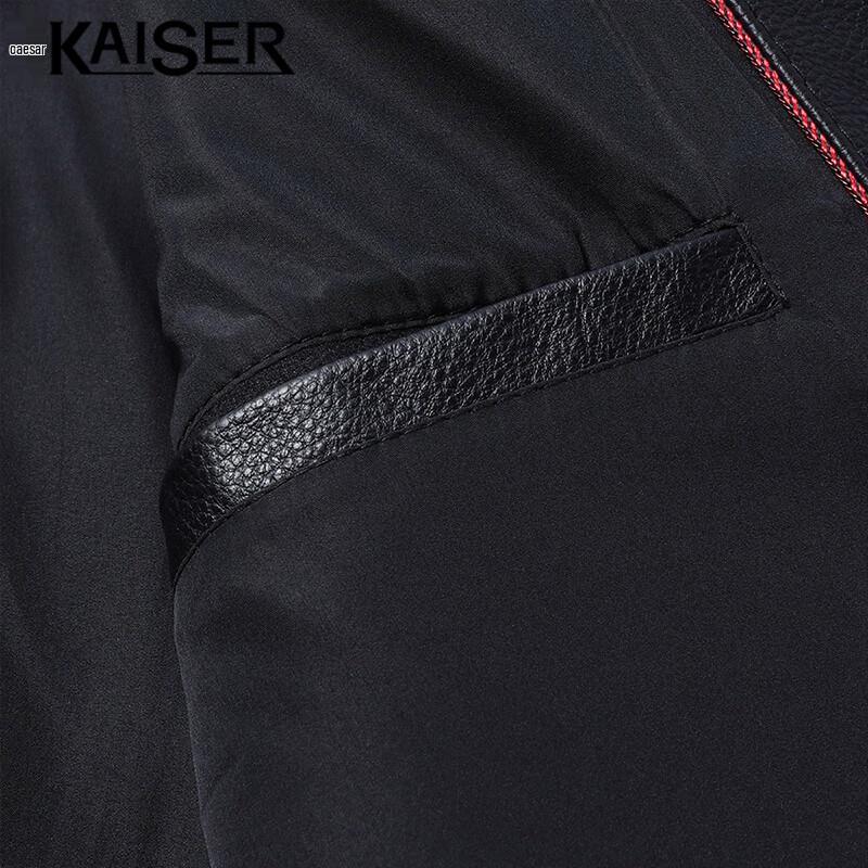 Caesar Men's Genuine Leather Lapel Jacket KS88873