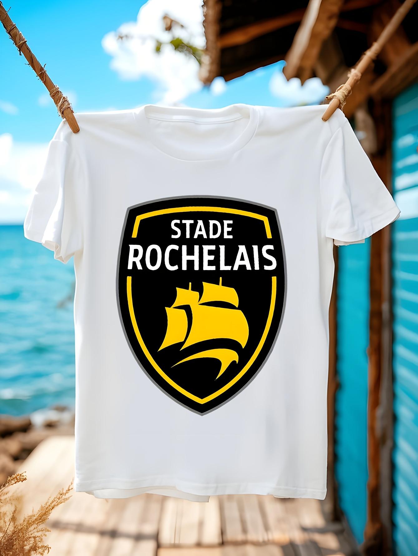 Stade Rochelais Rugby Tshirt - Vintage Black Quick-Dry Te... S