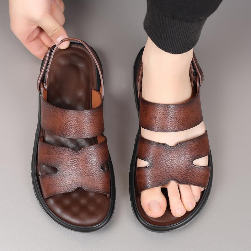 Fashion Men's Summer Comfortable Beach Sandals Non-Slip Water Shoes Soft Sole Outdoor Sport Slide Sandals Luxury Brand Male Slippers
