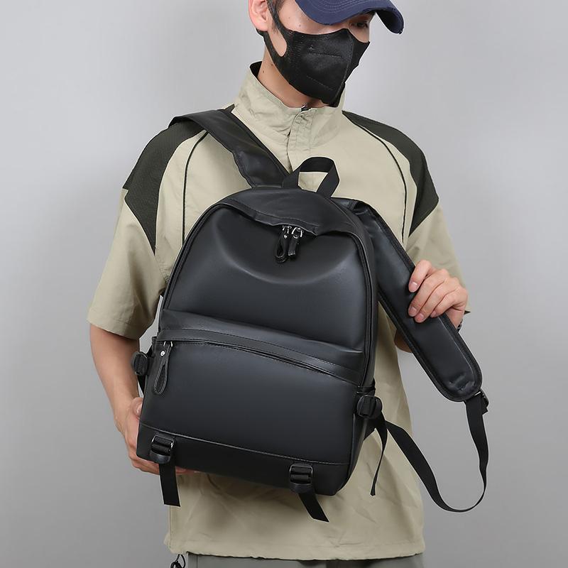 Premium PU Leather Backpack for Students - Large Capacity Trendy Laptop Bag for School & Travel